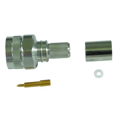 Times Microwave | Conn, N-Male Hex/Knurled Nut Crimp for LMR400,Solder-On Pin - TIMTC-400-NMH-X