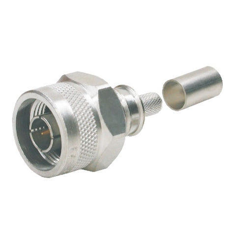 Times Microwave | Conn, N-Male Hex/Knurled Nut Crimp for LMR240 w/Solder Pin - TIMTC-240-NMH-X